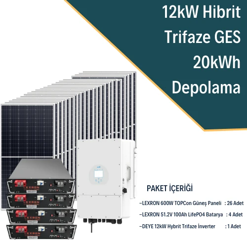 12KW TRİFAZE HİBRİT SİSTEM 4 ürün görseli 1