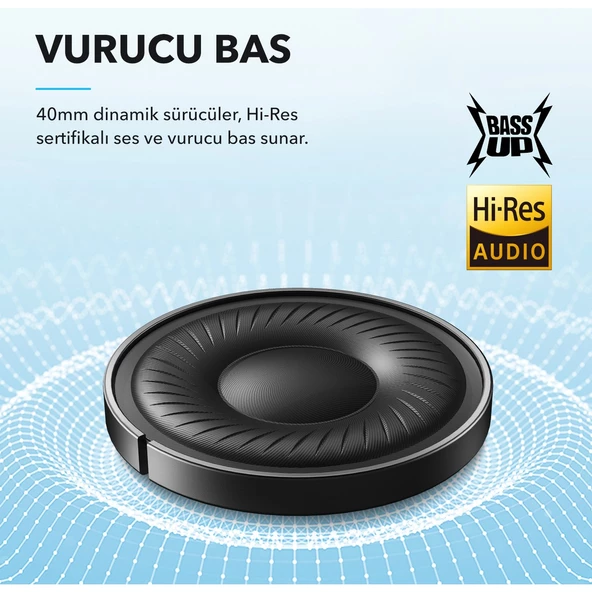 Anker Soundcore Q21i NC Bluetooth Kablosuz Kulaklık - Aktif Gürültü Önleyici ANC - 40 Saate Varan Şarj Süresi -Siyah -A3004 (Anker Türkiye Garantili) - 2