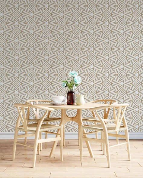 Geometrik Motifli Duvar Kağıdı - Resim 5