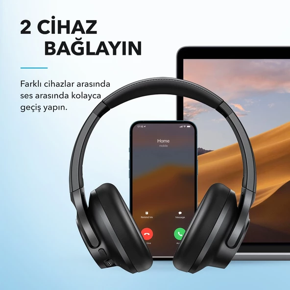 Anker Soundcore Q21i NC Bluetooth Kablosuz Kulaklık - Aktif Gürültü Önleyici ANC - 40 Saate Varan Şarj Süresi -Siyah -A3004 (Anker Türkiye Garantili) - 7