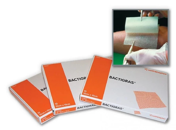 Bactigras 15 X 20 Tül Sargı Yara Ve Yanık Bakım Örtüsü 10 Adet SKT 2027  REF : 7461