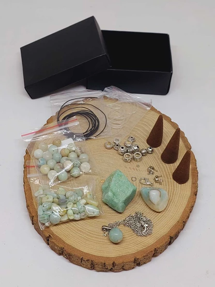 Amazonit Taşı Hediyelik - Kutulu Doğaltaş Başlangıç Seti (56008) ürün görseli