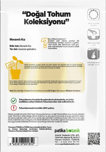 20 Adet Meramlı Kız (gazania Splendens) Çiçek Tohumu - 3