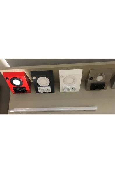 MAS ELEKTRO MPM Mutfak Tezgah Dolap Altı Prizli Led Aydınlatma Çift Priz Metal Beyaz Kasa 3w Led Beyaz Işık 6500k - Resim 4