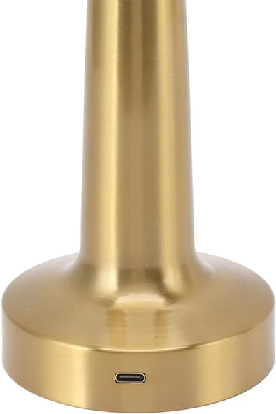 MAS ELEKTRO teknotrust Altın Dekoratif Şarjlı Dokunmatik Led Masa Lambası Usb Kablolu Abajur Ve Gece Lambası Ct-8436 B22 3 - 7