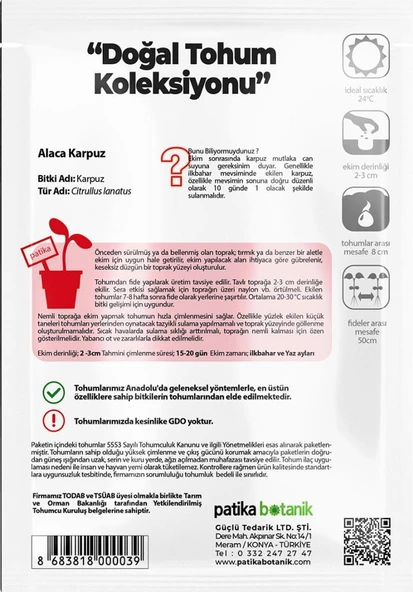 75 adet Yerli Ata Alaca Karpuz Tohumu - 3