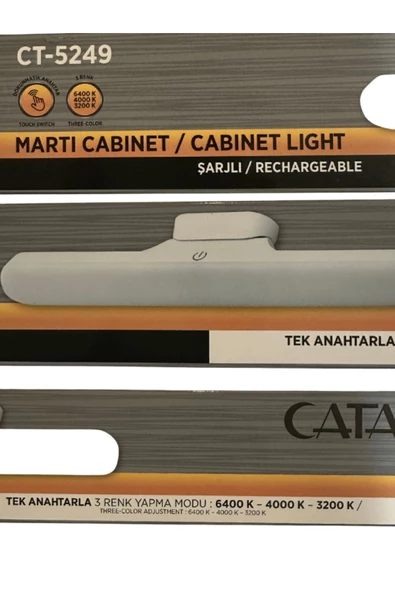 MAS ELEKTRO Cata CT-5249 3W Beyaz-Günışığı-Sarı Işık (3 Farklı Renk Modu) Şarjlı Mıktanıslı Işık (2 Adet) - 3