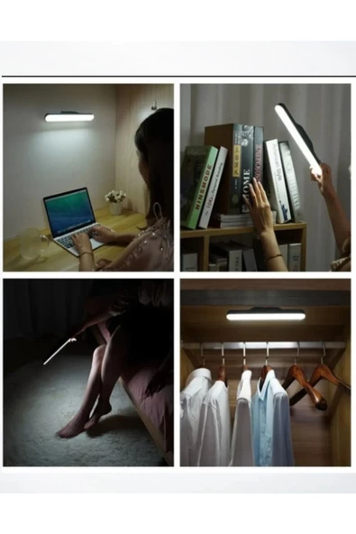 MAS ELEKTRO luxshome Usb Şarjlı Mıknatıslı Kablosuz Mutfak Tezgah Altı Dolap İçi Kabin Led Aydınlatma Lambas 3 Renk - 2