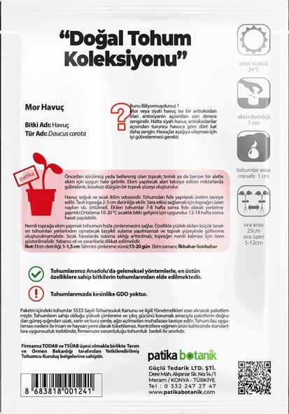 450 Adet Yerli Ata Mor Havuç Tohumu - 3