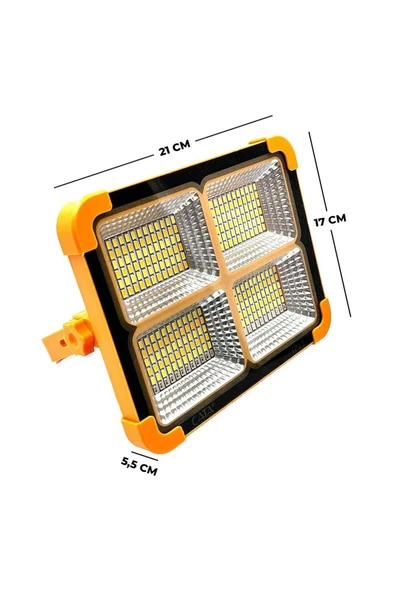 Cata Ct-4698 Güneş Enerjili Şarjlı Solar Led Projektör 200w Çakarlı Fener 6400k