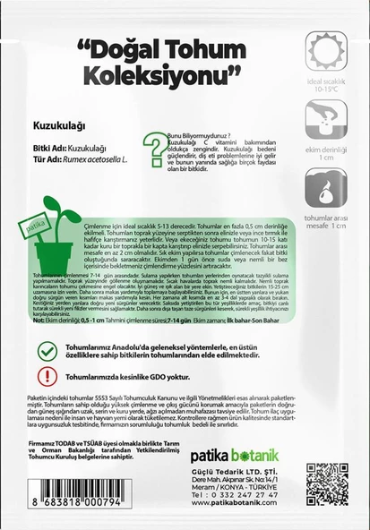 1000 Adet Kuzu Kulağı/Ekşiotu Tohumu - 3