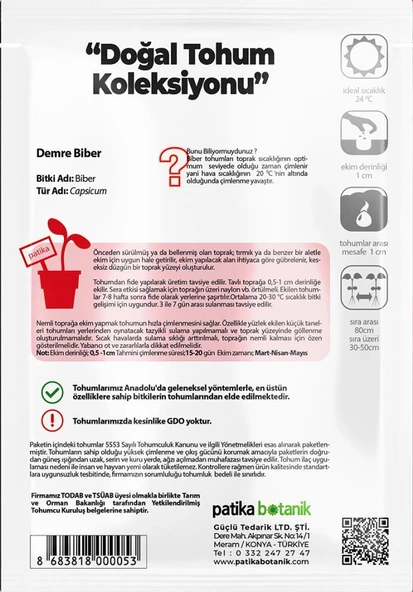 150 Adet Yerli Ata Demre Biber Tohumu - 4