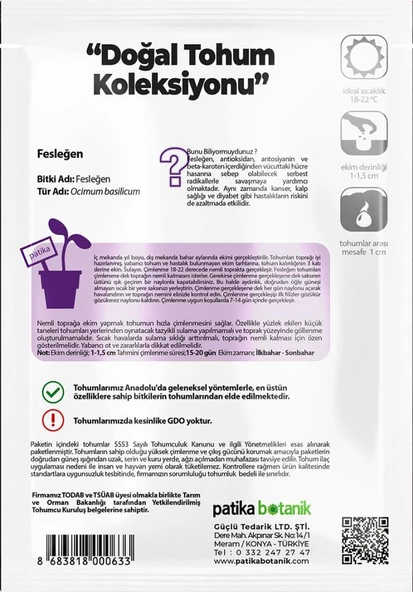 80 Adet Yerli Ata Yeşil Fesleğen - Yeşil Reyhan (Ocimum Basilicum) Tohumu - 3