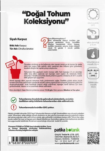 30 Adet Siyah/Kara Karpuz Tohumu - 3