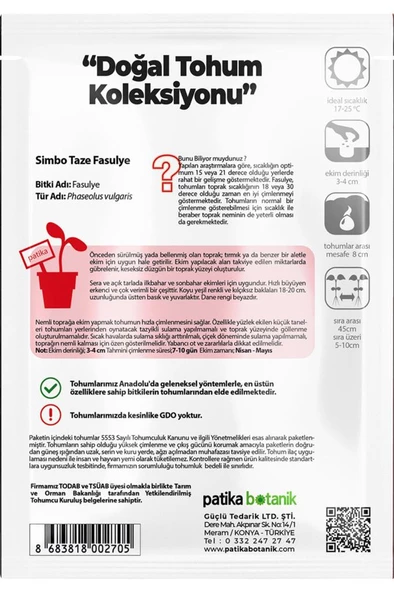 50 Adet Simbo Fasulye Tohumu - Resim 3