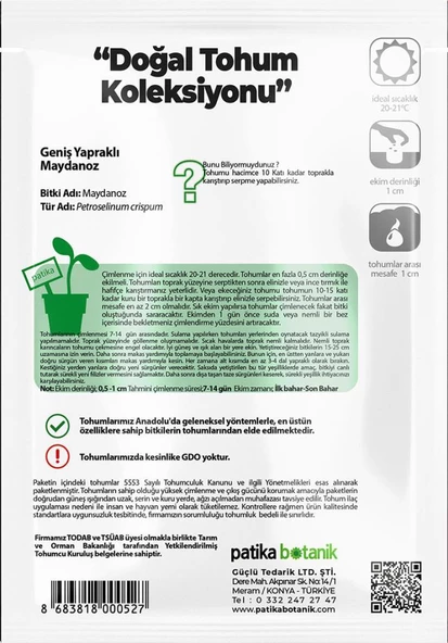 4000 Adet Ata Tohumu Yerli Geniş Yapraklı Maydonoz - Resim 3