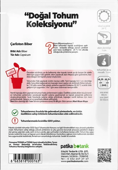 200 Adet Çarliston Biber Tohumu - 3
