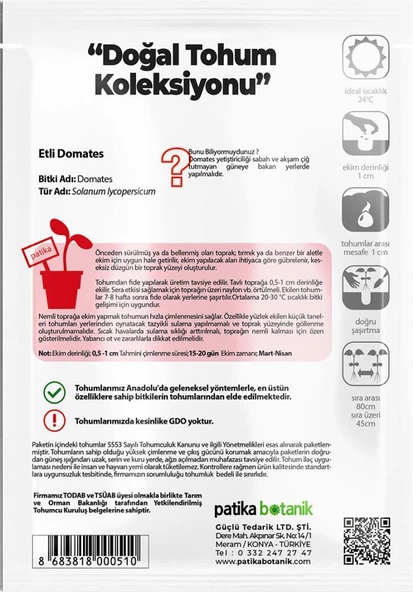 150 Adet Yerli Ata Etli Domates Tohumu (Kalın Kabuk) - 3
