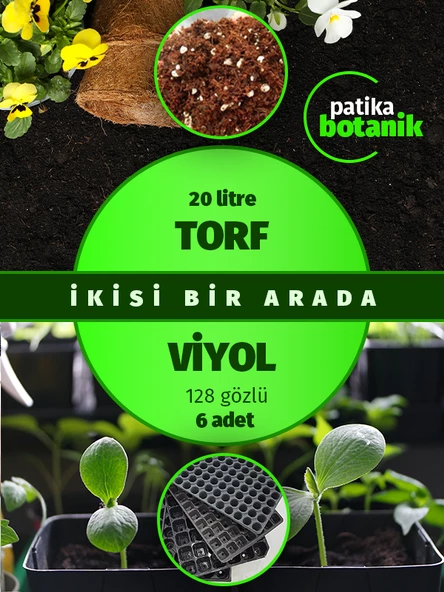 TORF+VİYOL (20 LT Torf+ 128 Gözlü 6 Adet Viyol )