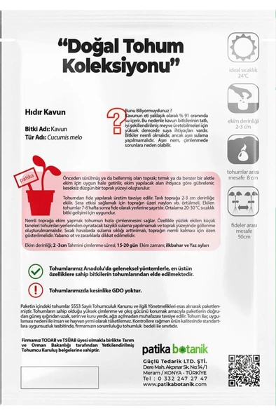 20 Adet Hıdır Kavun Tohumu - 3