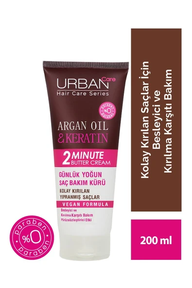 Argan Oil&keratin Kolay Kırılan Yıpranmış Saçlara Özel Yoğun Saç Bakım Maskesi-200 ml ürün görseli 1