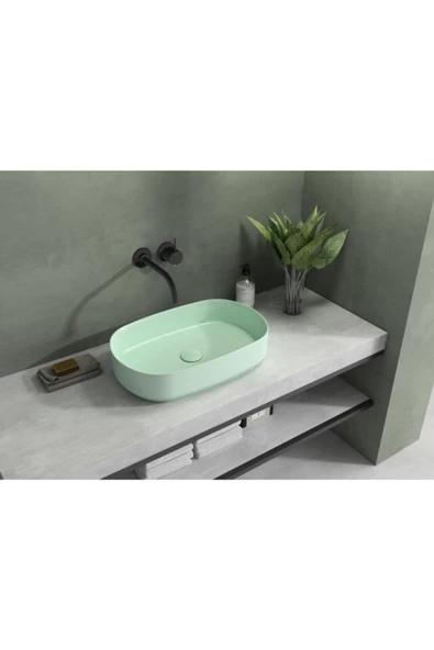 İsvea Isvea Infinity  Tezgahüstü Lavabo-Mint 55 Cm - Resim 2