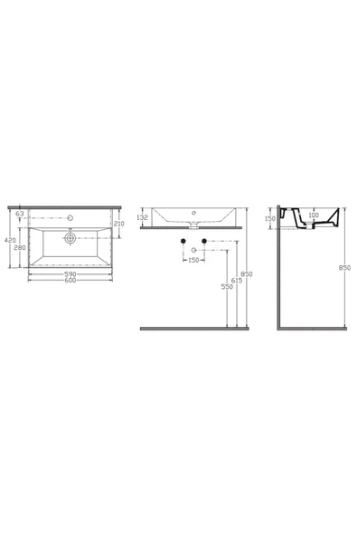 İsvea Isvea Sistema Z Frame Dolap Uyumlu Tezgah Üstü Lavabo 60 Cm Beyaz 10Sf50060 - 3