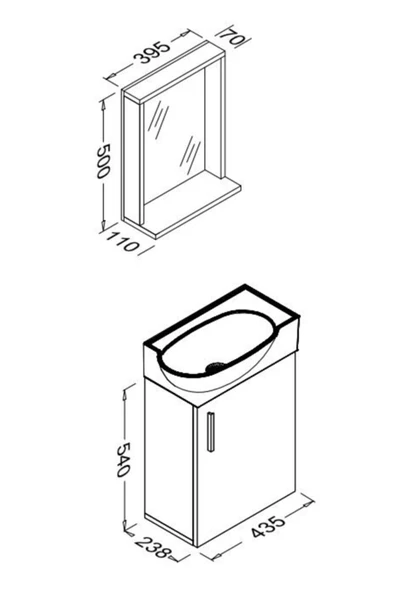 Ece Banyo Slim Smart Banyo Dolabı 45X28 Cm - 2