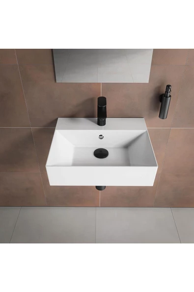 İsvea Isvea Sistemaz Tezgah Üstü Kare Lavabo 50X42 Cm. Beyaz - 3