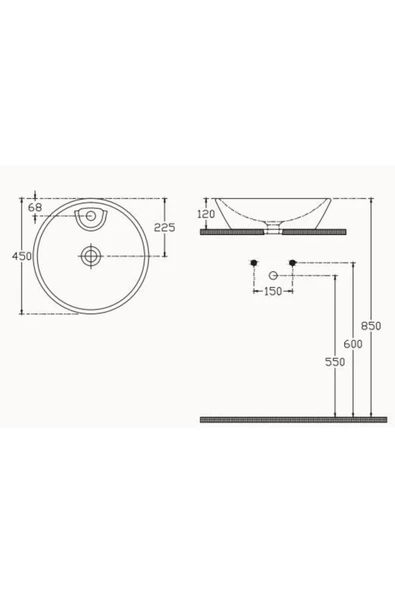 İsvea Isvea Sistemay Tezgah Üstü Lavabo 45 Cm - Resim 2