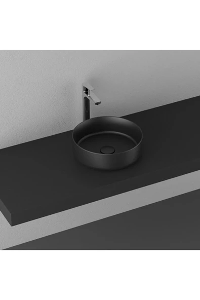 İsvea Infinity 36 Cm Tezgahüstü Lavabo - Siyah