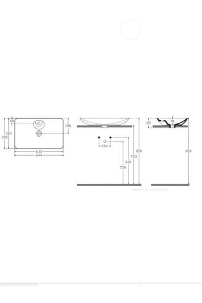 İsvea Sistema Y Clear Tezgah Üzeri Lavabo 65 Cm Beyaz Extra Dekorsuz Delikli 10Sy50065 - 2