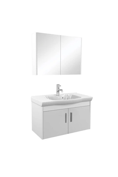 Ece Banyo Beyaz Gama 90 Cm Banyo Dolabı - 2