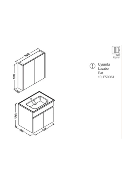 İsvea Isvea Trio 65 Cm Banyo Dolabı, Amalfi - 2