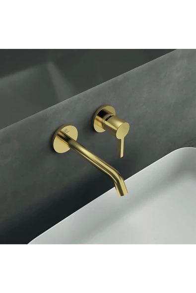 İdeal Standard Joy Ankastre Lavabo Bataryası 5L/Dk Fırçalanmış Altın - 3