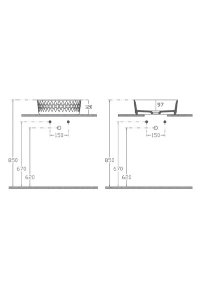 İsvea Isvea Artısan Edition Rombo Tezgah Üzeri Lavabo 36Cm Antrasit - 3