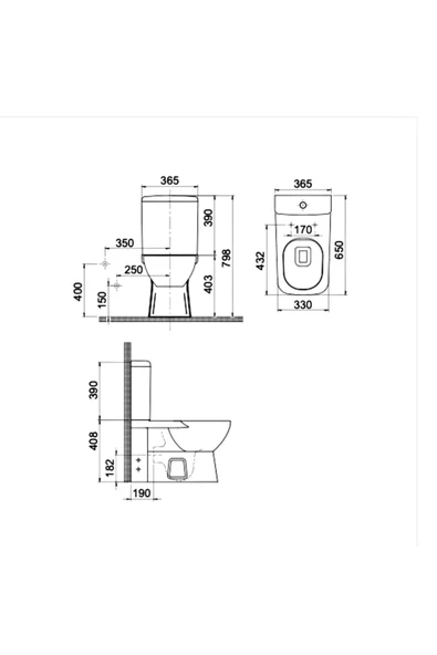 Ece Banyo Teon Duvara Sıfır Takım Klozet Seti-İç Takım Ve Soft Kapak Dahil 10Tns1028 - Resim 2