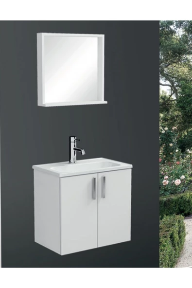 Ece Banyo Slim Smart 60X35 Cm Beyaz Banyo Dolabı