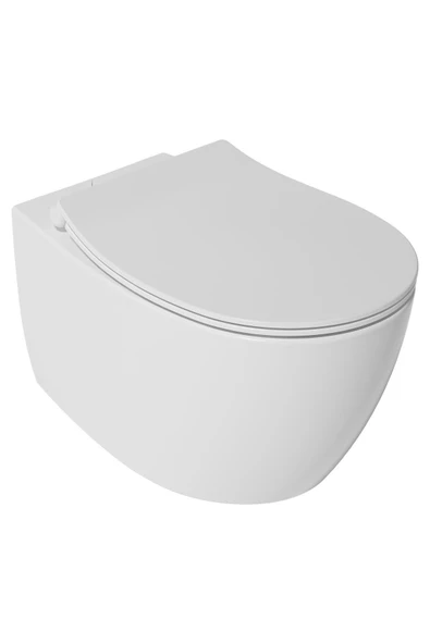 İsvea Isvea Sentimenti Neo Rimless -Kanalsız Asma Klozet - Gömme Rezervuar Set -Mat Krom Kapaklı-5 Parça - Resim 3