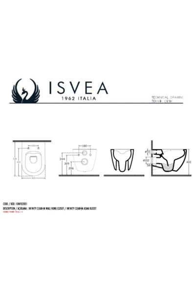 İsvea Somon Rengi Asma Klozet + Yavaş Kapanan Kapak - 2