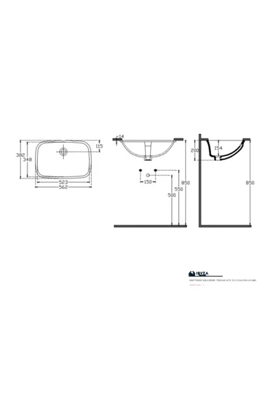 İsvea Soluzione Tezgahaltı Lavabo 56 Cm - Resim 2