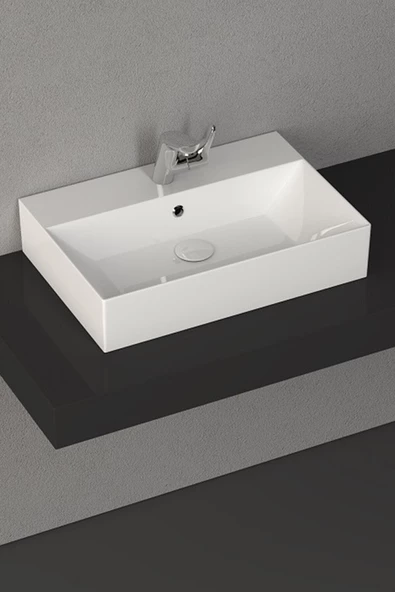 İsvea Sistemaz Frame Tezgahüstü Beyaz Lavabo 60X42 Cm.