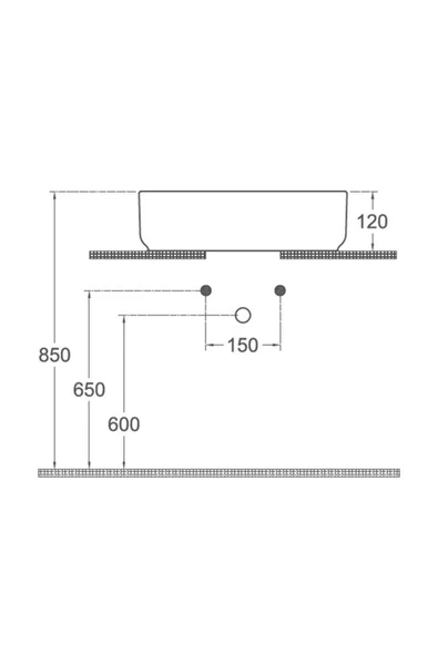 İsvea Isvea Infinity Batarya Delikli Tezgah Üzeri Lavabo 42Cm Mat Beyaz - Resim 3
