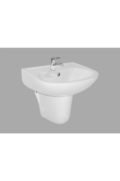 Ece Banyo Ece Tek Parça Lavabo 41*51 (Batarya Delikli) (10Tp70050Ec-Dl) + Yarım Ayak Beraber