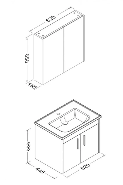 Ece Banyo Gama 65 Cm Banyo Dolabı - Beyaz - 4