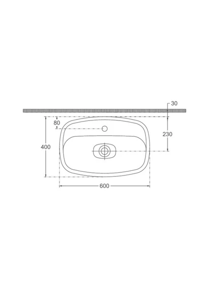 İsvea Isvea Fluido Tezgah Üzeri Çanak Lavabo 60Cm Bas-Aç Mat Beyaz - Resim 3