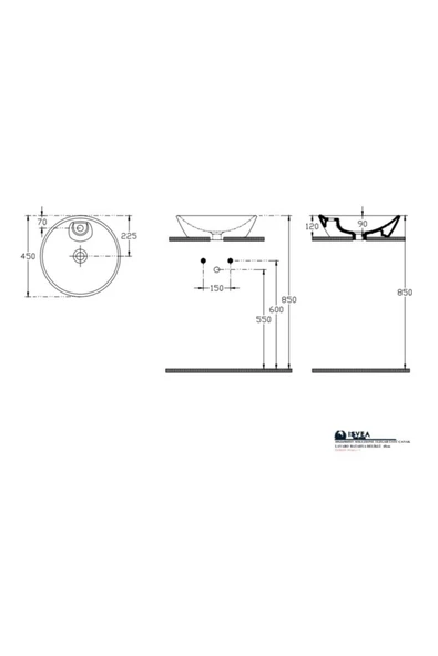 İsvea Sistemay Soft Tezgahüstü Lavabo 45 Cm Somon - 2