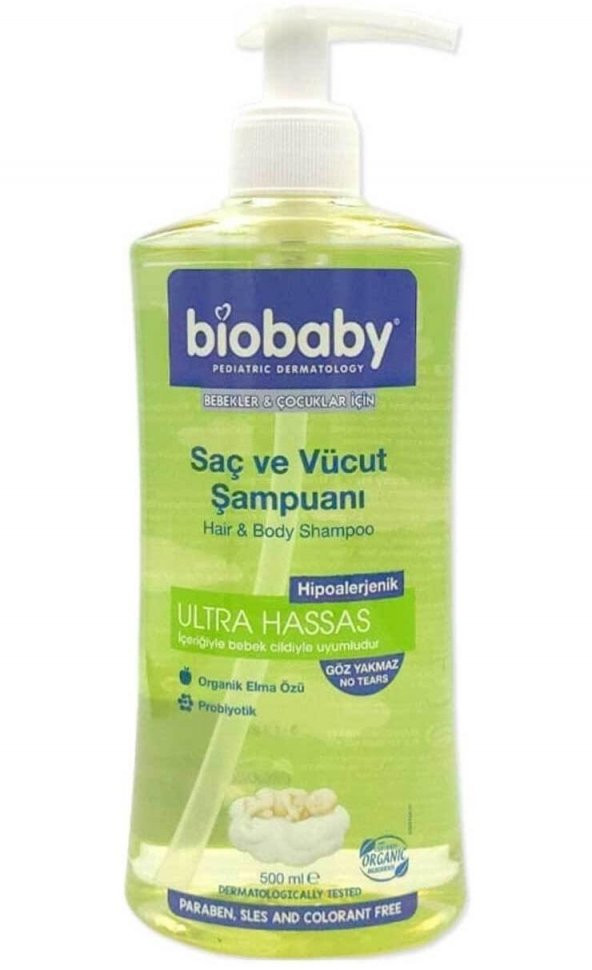 Biobaby Bebekler Ve Çocuklar İçin Saç Ve Vücut Şampuanı 500 Ml