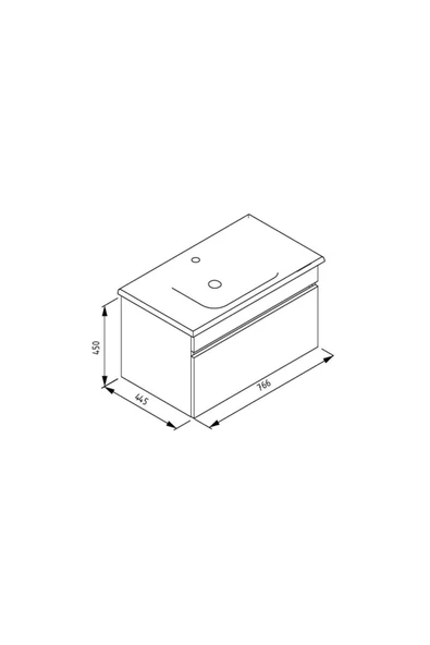 İsvea Isvea Trio+ Çift Çekmeceli 80 Cm Banyo Dolap Seti 24Tps776080I - 2