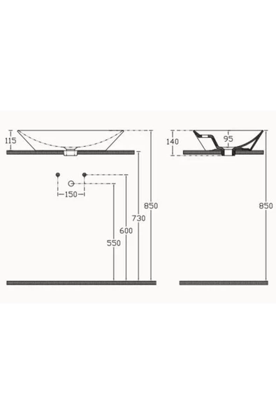 İsvea Isvea Sistemay Tezgah Üstü Lavabo 60 Cm - 3